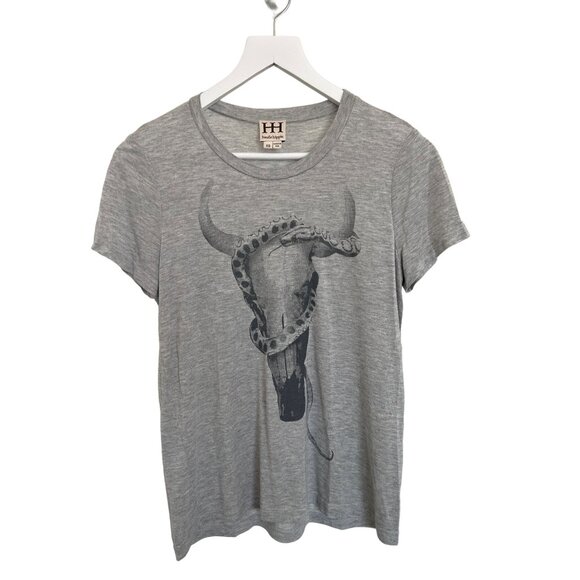 Haute Hippie Longhorn & Snake Graphic Tee Heather - Picture 2 of 4